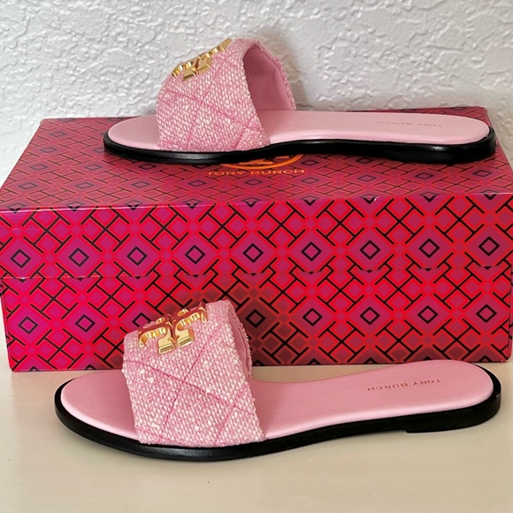 Tory Burch Everly Tweed Slide Sandals - Picture 3 of 7